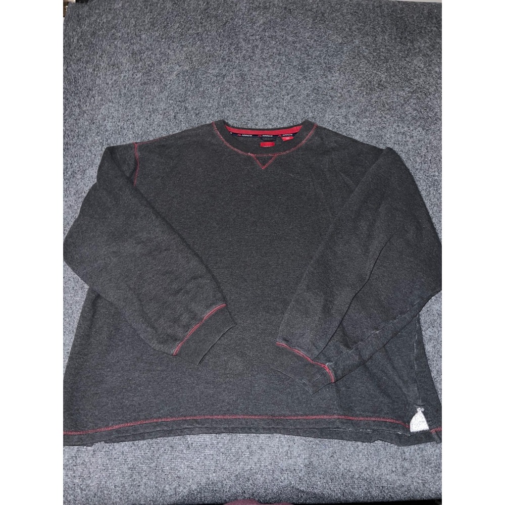 Arrow USA 1851 Mens XXL Gray Red Contrast Stitch Long Sleeve Sweatshirt